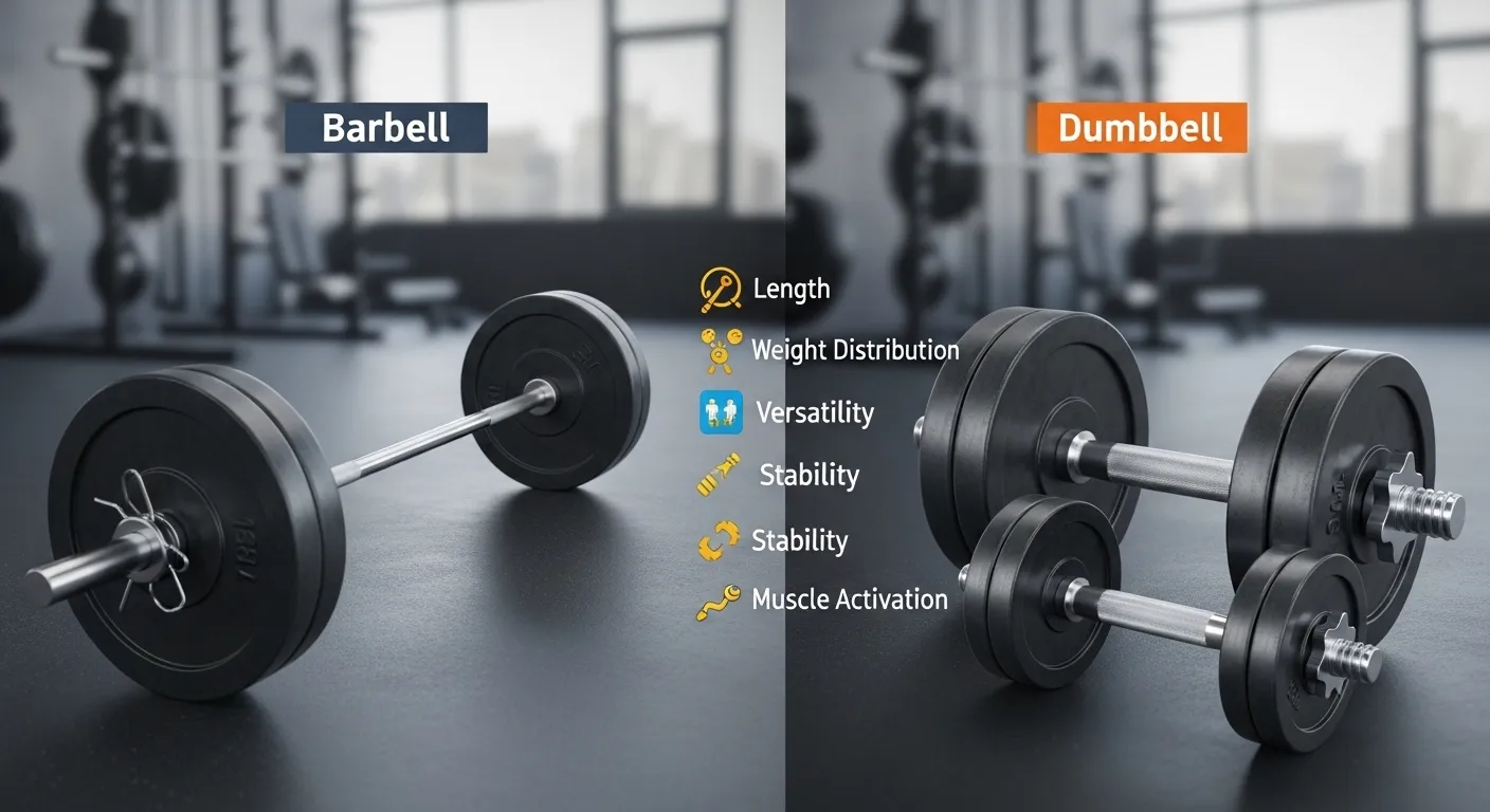 Difference Between Barbell and Dumbbell