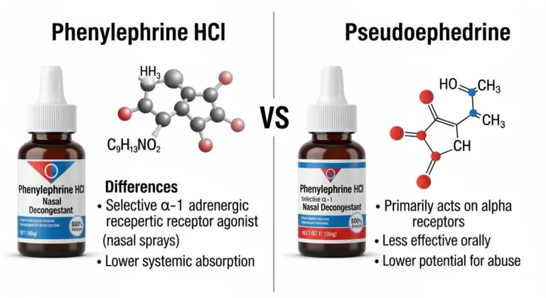 Difference Between Phenylephrine and Pseudoephedrine