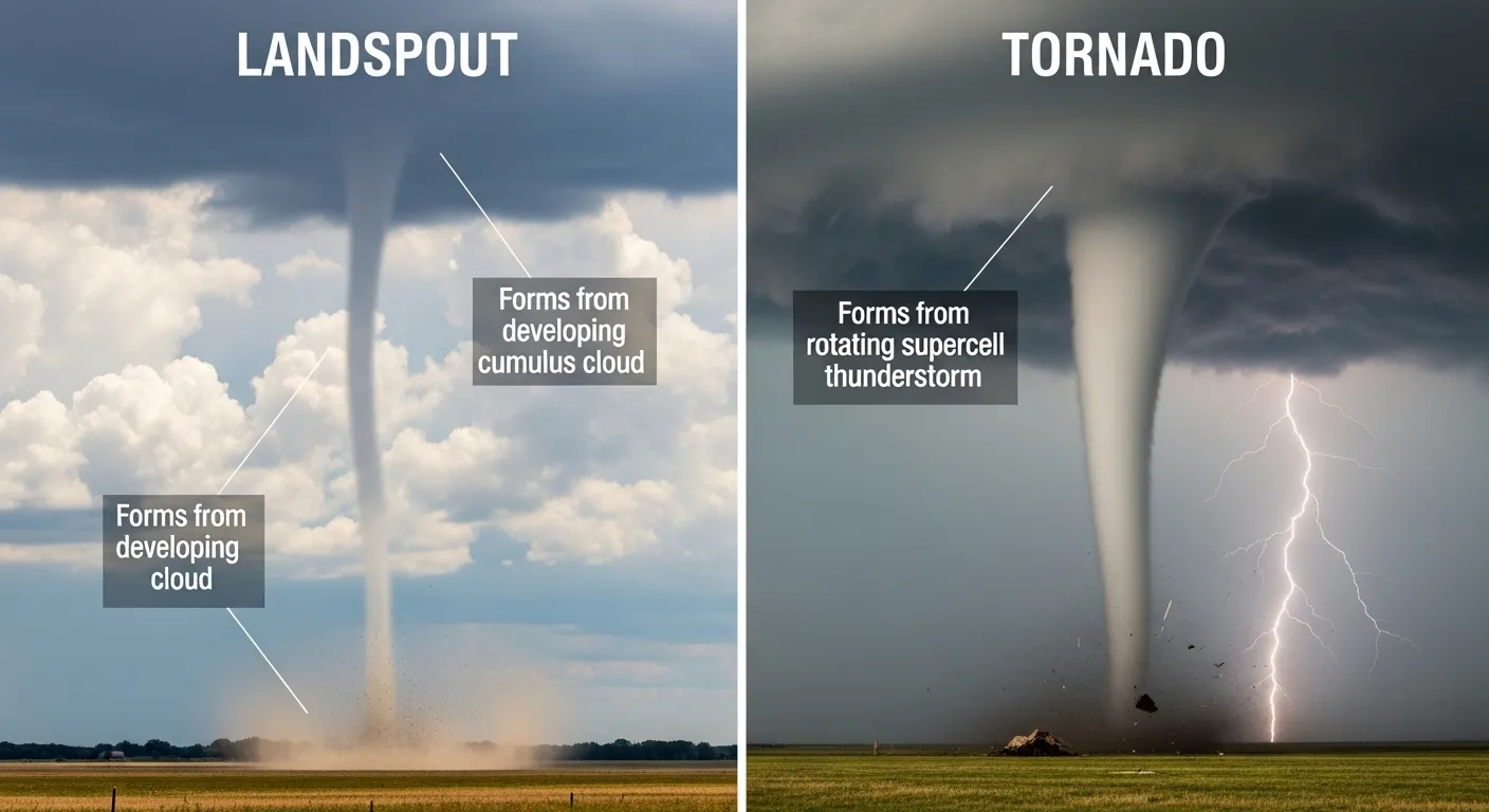 Difference Between Landspout and Tornad