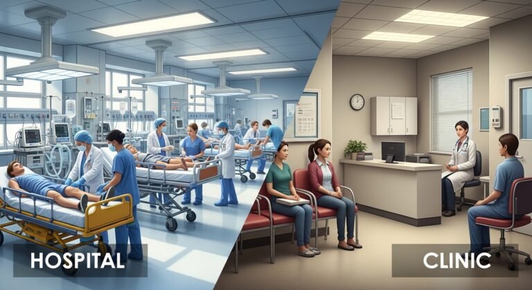 difference between hospital and clinic