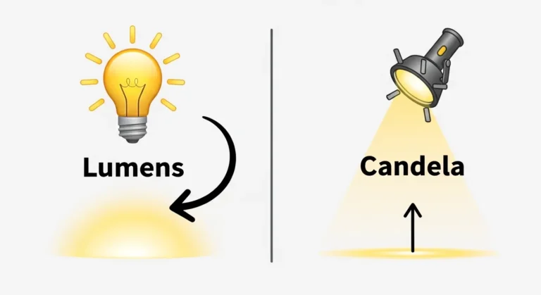 difference between lumens and candela