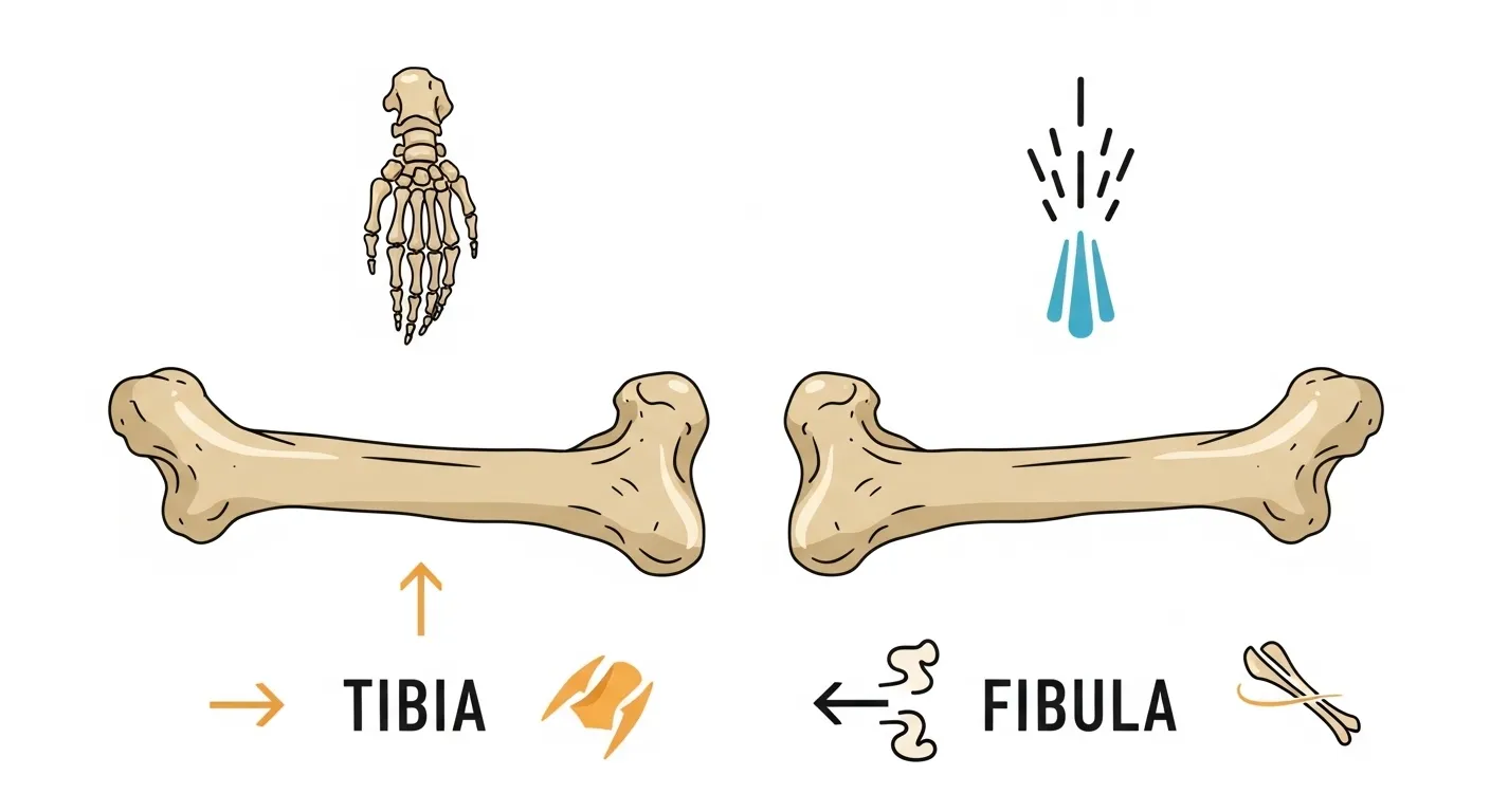 difference between tibia and fibula